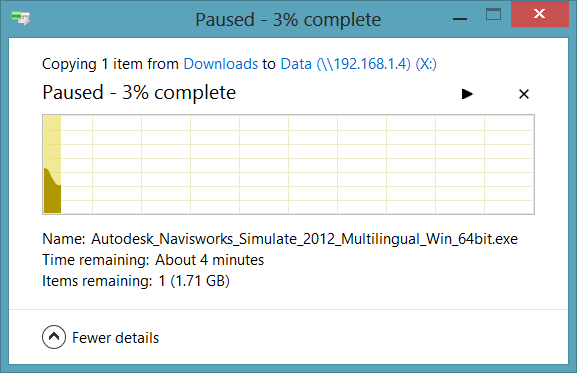 Windows 8 File Copy Paused